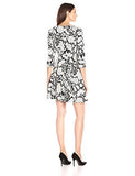 Fit And Flare Dress With Bateau Neckline, Black/Ivory, 14