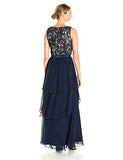 VNeck Sleeveless Gown, Navy, 4