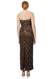 Enchanting Deco Embellished Strapless Long Gown Dress
