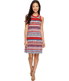 Painted Stripe Halter Dress Print Dress