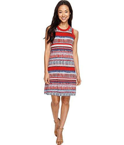 Painted Stripe Halter Dress Print Dress