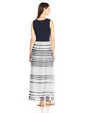 Maxi Dress With Chiffon Bottom Twilightsoft Whitemulti L