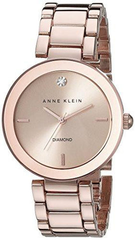 Rose Goldtone Diamondaccented Bracelet Watch