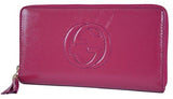 Gucci Soho Vernice Pink Patent Leather Zip Around Travel Wallet