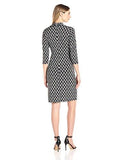 3/4 Sleeve Cascade Wrap Dress, Print, M
