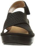 Reedly Variel Wedge Sandal Black Nubuck 7 M Us