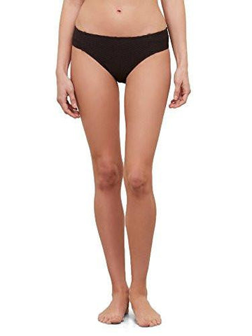 Kenneth Cole York Shanghi Solid Texture Tab Pant Bikini Bottom Black L