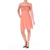 S Chiffon Embellished Cocktail Dress Orange 6