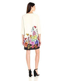 Floral Border Shift Dress, Print, L