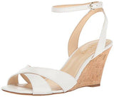 Nine West Kami Leather Wedge Sandal White 85 M Us