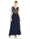 VNeck Sleeveless Gown, Navy, 4