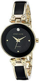 Diamondaccented Dial Black And Goldtone Bangle Watch
