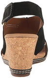 Clarks Helio Float Wedge Sandal Black Nubuck 8 M Us