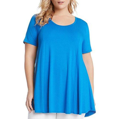 Plus Size KeyholeBack Swing Tee, Royal, 3X