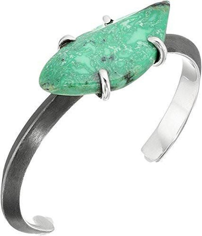 Wire Cuff W Natural Turquoise Bracelet Silverturquoise Bracelet