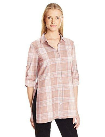 Tunic Button Front Shirt Rose Smoke Multi Small