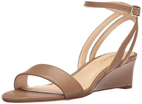 Nine West Lewer Leather Wedge Sandal Natural 105 M Us