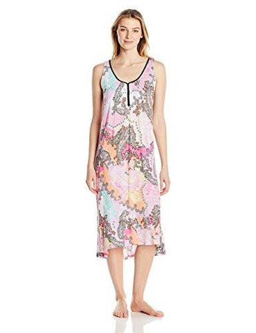 Long Midi Gown, Pink Paisley, M