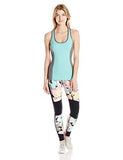 Recreation Pop Floral Camo Full Length Legging Pant With Black Inserts Multi Xl