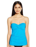 Kenneth Cole York Strappy Hour Bandeau Tankini Pool Blue Xlarge