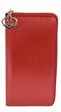Red Gg Charm Shine Lovely Zip Around Wallet