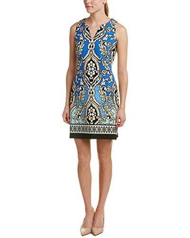 Taylor Dresses Ombre Foulard Print Sheath Dress, Black/Blue, 4