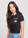 Sunrise Tide Crop Pocket Tee Black M Tops Tees Black