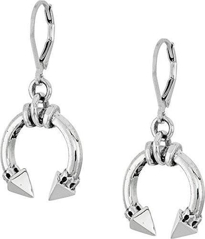 Crescent Pyramid Lever Back Earrings Silver Earring