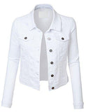 Rubyk Classic Long Sleeve Cropped Denim Jacket With Pockets