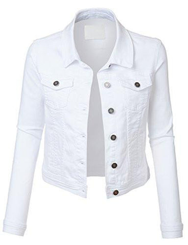 Rubyk Classic Long Sleeve Cropped Denim Jacket With Pockets