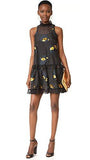 Metallic Rosebuds Dress, Black, M