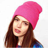 Winter Hat For And Beanie Solid Color Unisex Hats Warm Casual Cap Bonnet Gorro Invierno Skullies Hats And Caps ฺBlack Color
