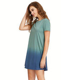 Romwe Tunic Swing Tshirt Dress Short Sleeve Tie Dye Ombre Dress Multicolor M