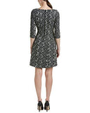 Taylor Dresses Novelty Jacquard Fit And Flare Dress, Black/Ivory, 10