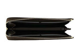 Margaux Calf Leather Quarter Zip Wallet 332747 2527 Brown