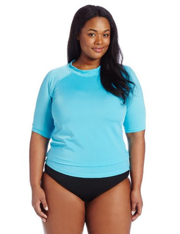 Kanu Surf Plussize Breeze Rash Guard Aqua 2X