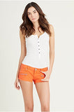 Joey Zip Denim Shorts 25, Orange