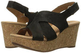 Annadel Fareda Wedge Sandal Black Nubuck 8 M Us