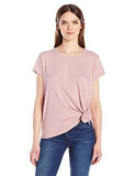 Calvin Klein Jeans Short Sleeve Shimmer Tie Knot Tshirt Evening Rose Medium