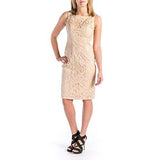 Sleeveless Sequined Cocktail Dress, Champagne, 10