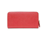 Wiberlux Prada Metal Logo Detail Ziparound Real Leather Long Wallet One Size Red