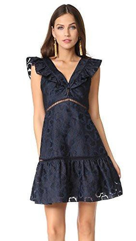 Sleeveless Aly Fil Coupe Dress, Navy, 0