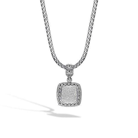 John Hardy Classic Chain Silver Diamond Pave Medium Without Chain