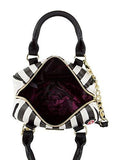 3D Bee Mini Crossbody Satchel Bag Black/White Stripes