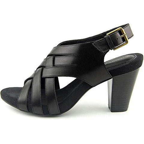 Justyne Open Toe Casual Leather Strappy Sandals Black Size 9
