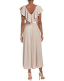 Taylor Dresses Ruffle Shoulder Glitter Mesh Maxi, Rose Blush, 6
