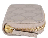 Mystic White Leather Gg Ssima Mini Zip Around Coin Purse