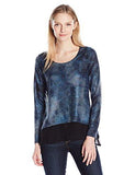 Karen Kane Stretch Layered Contrast Hem Top, Blue, L