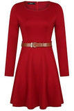 Creti Casual Long Sleeve Aline And Flare Tunic Dress Shirt Dress
