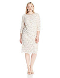 Jessica Howard Plus Size Lace Sheath Dress, Cream/Multi, 16W